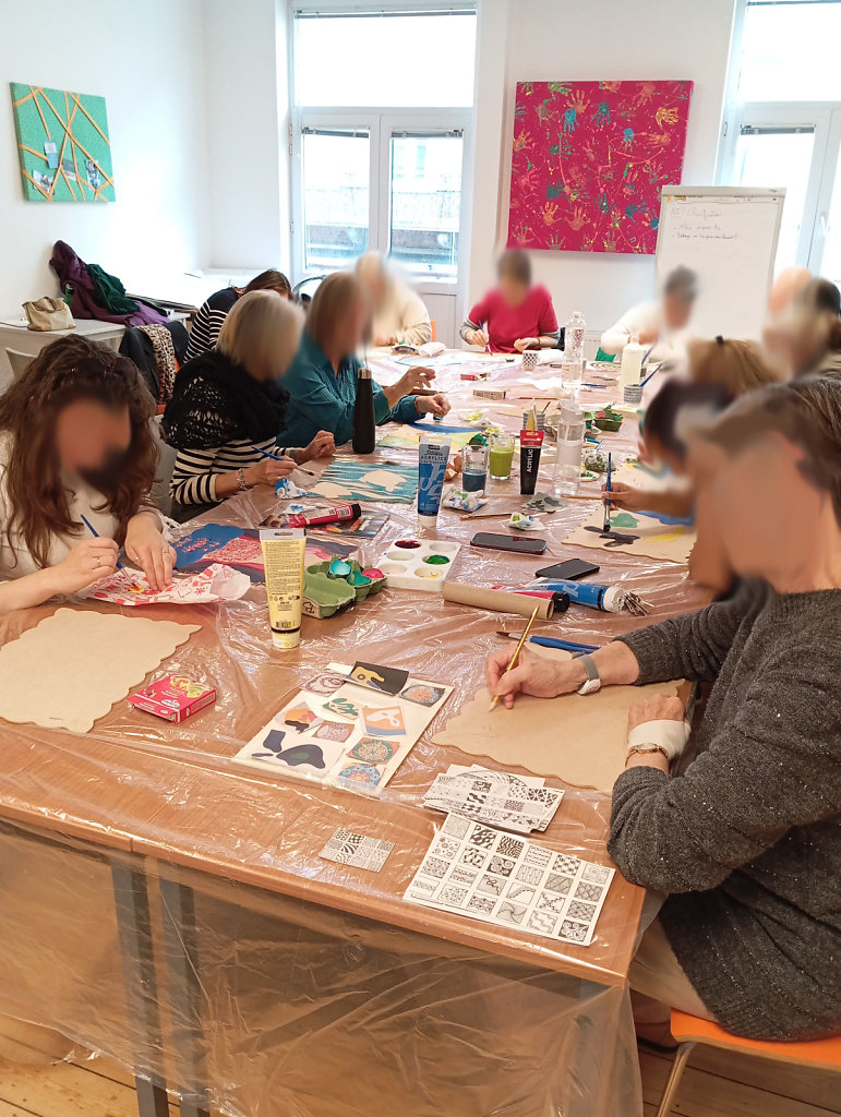 Mosaïque et peinture